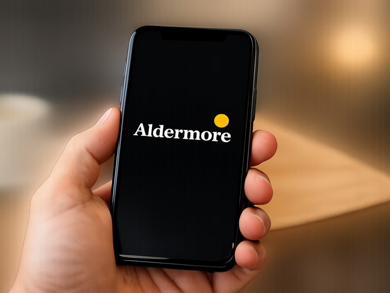 aldermore logo in phone